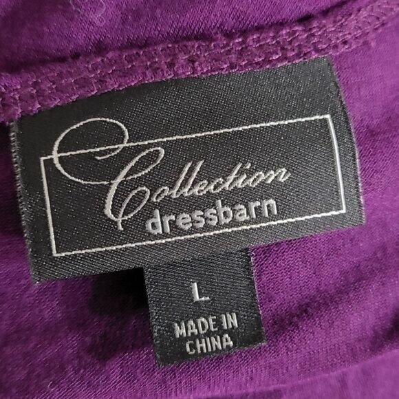 Dressbarn Collection Purple Beaded Sleeveless Top - Size L - Picture 4 of 6